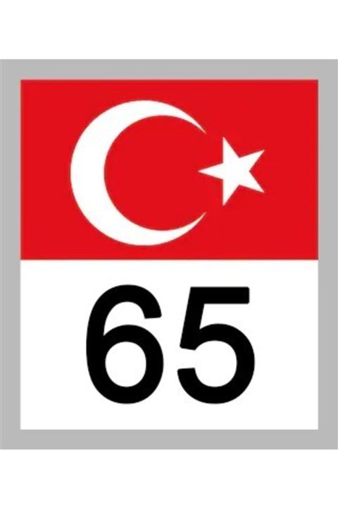 Apex 65 Van Türk Bayrağı Ve Plaka Kodu Ön Cam Sticker Yapıştırma