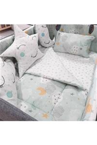 uykucubebe Mint Yeşili Park Beşik Uyku Seti 10 Parça 60x120