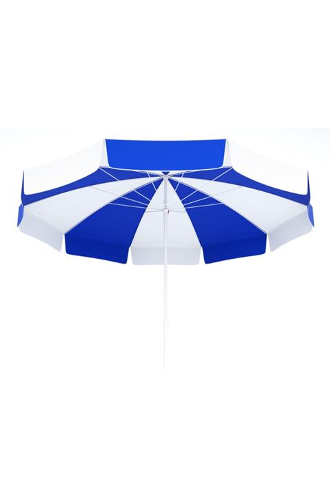 Tevalli Parasols 200ø Lüks Polyester Plaj Şemsiye - Mavi Beyaz Dilim