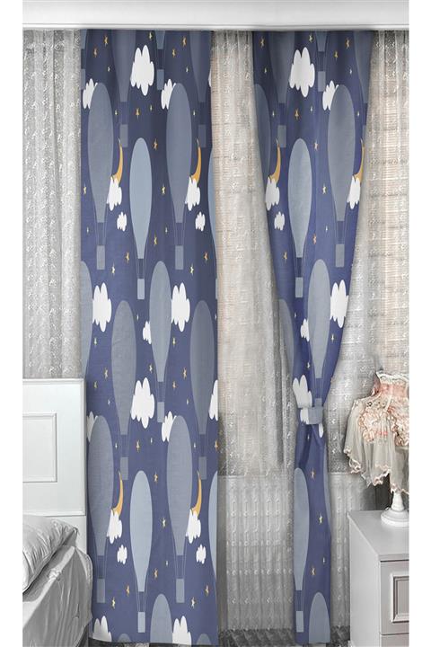 Bebişim Halı Balonlu Bulutlu 1336 140x260 Çocuk Odası Fon Perde