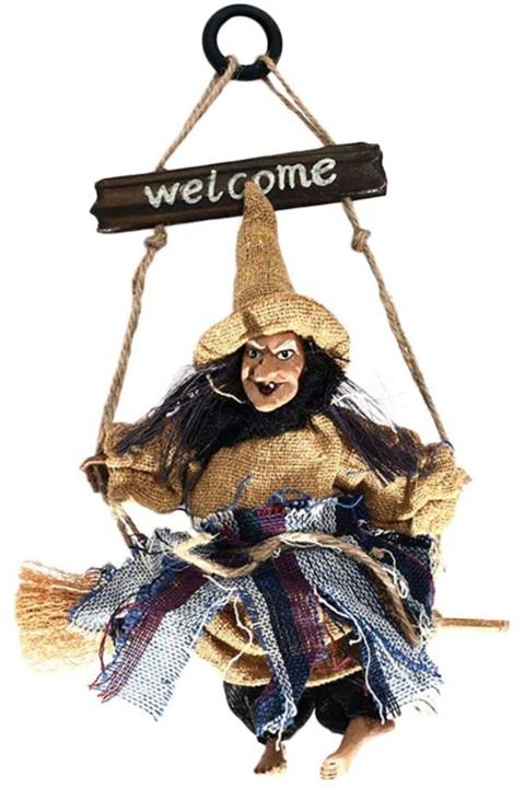 Modacımgür Halloween Dekoratif Cadı Welcome Cadı Kapı Süsü Parti Aksesuar