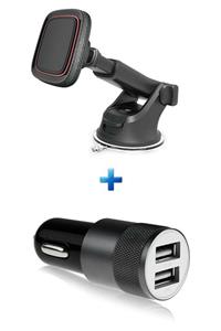 NOYİSKA Fort Focus Titanium X Araç Aksesuar Seti Mıknatıslı Akrobat Telefon Tutucu Ve Çakmaklık Şarj Soketi