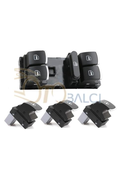 otobalcı Volkswagen Touareg Cam Açma Düğmesi Anahtarı Takım 2003-2005 Kromlu