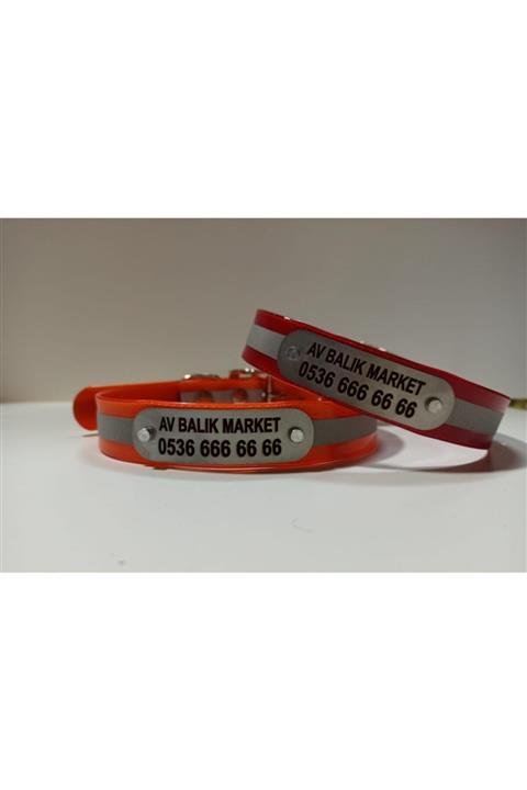 TASİ Nano Plus Isimlikli Reflektörlü Turuncu Köpek Tasması