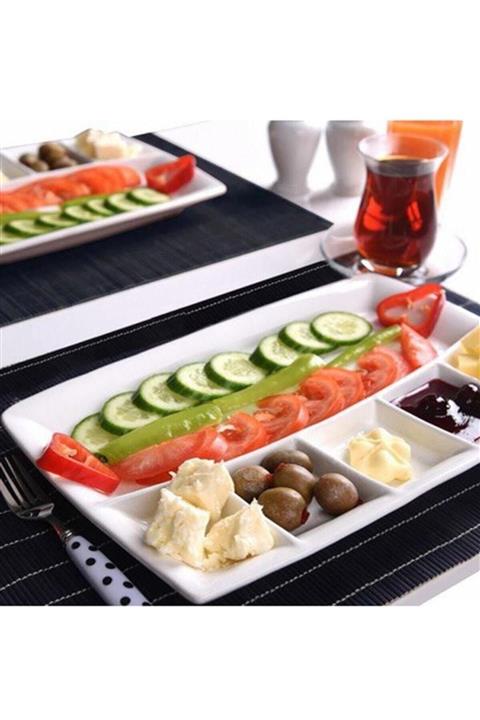 Gazella ticaret Nilşahhh Seramik 6 Bölmeli Kahvaltı Tabağı Gazella5846