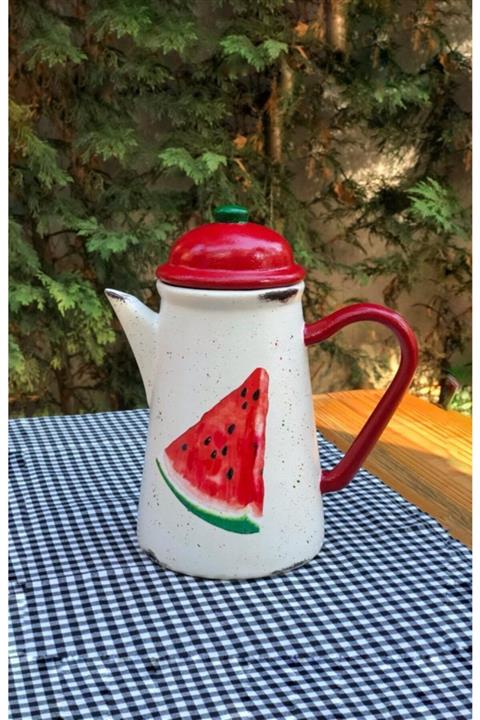 Handmadesign Kapaklı El Yapımı Seramik Sürahi Karpuzlu