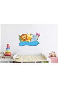 Babyroom Aslan-zürafa-fil Ahşap Duvar Süsü