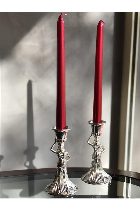 Reina Design Renkli Gümüş Mumluk