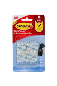 3M Command Mini Şeffaf Yapışkanlı Askı 225 Gram Kapasiteli (6 Lı Paket) 17006clr