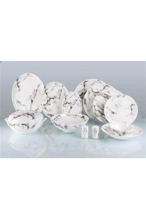 Prouna Marble Venice Fog 72 Parça Yemek Seti