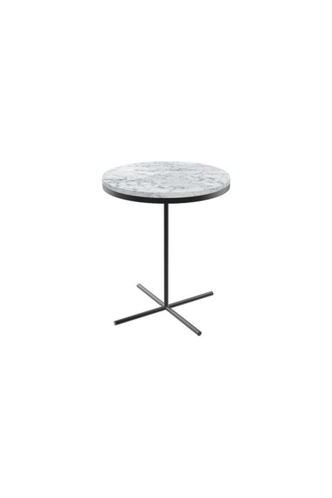 MAKSA Elia Carrara White Metal Üzeri Mat Siyah Statik Boyalı Yan Sehpa