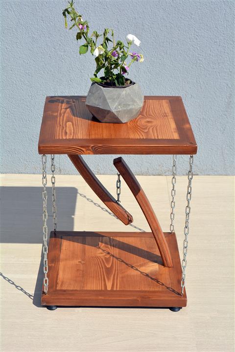 marinart Mrn605 Ahşap Dekoratif Sallantılı Sehpa 40*40 Yükseklik 50cm