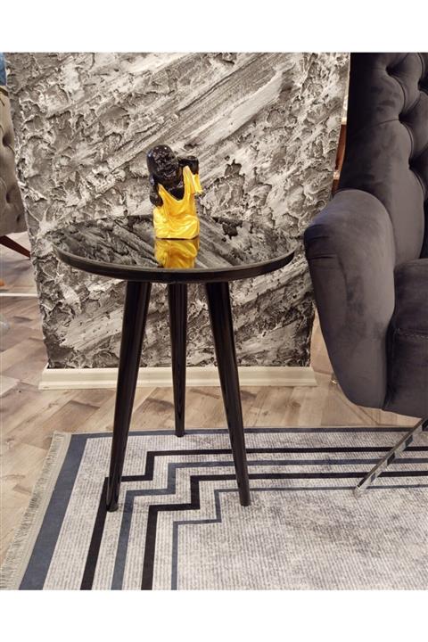 Massa Home İnegöl Siyah Aynalı Yan Sehpa