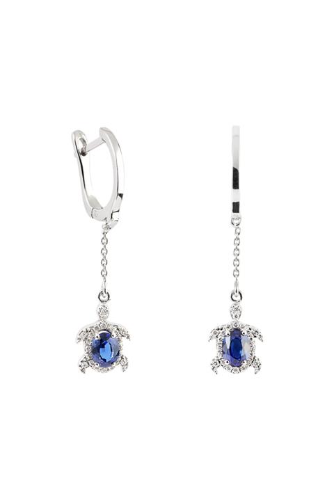 Clavis Jewelry Kadın Safir Taşlı Kaplumbağa Küpe ckp0723