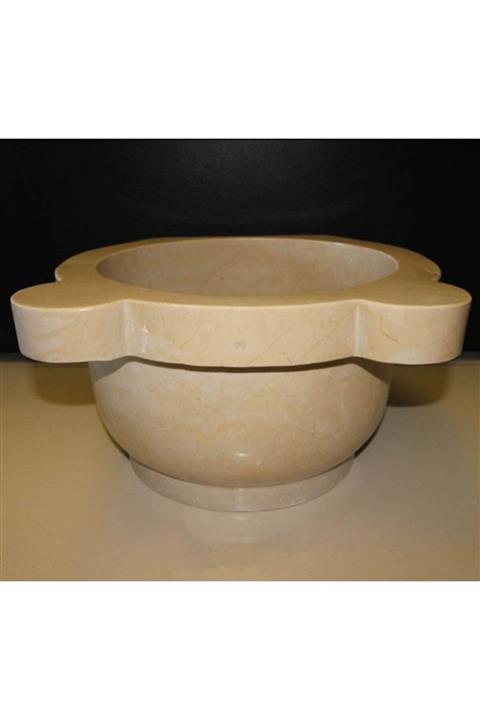 entrend11 Koyu Bej Mermer Düz Kurna