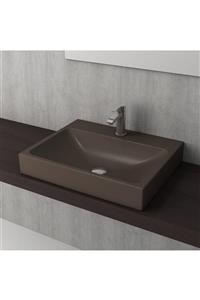 Bocchi Scala / Parma Tezgah Üstü Lavabo 60 Cm Mat Kahve