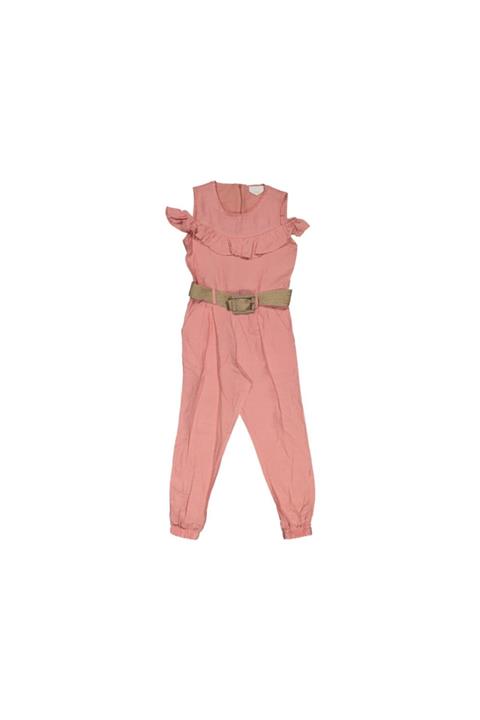 Smile Kız Çocuk Pembe Kemerli Salopet