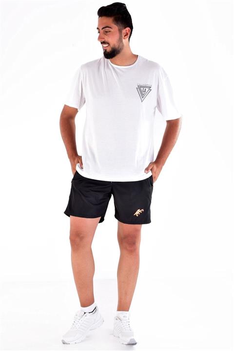 Pemilo Erkek Cepli Düz Deniz Şortu Siyah