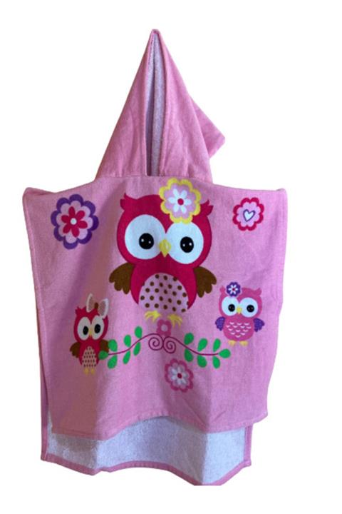 klvz Baykuşlu Çocuk Panço Havlu