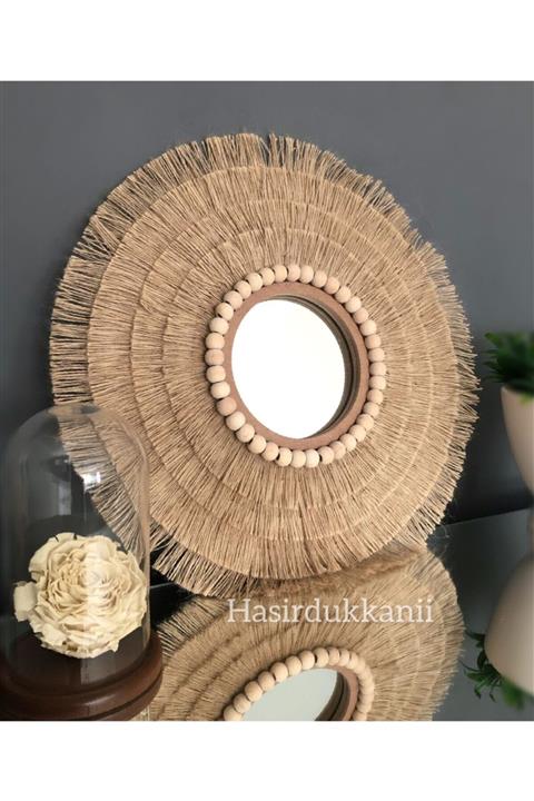 Hasirdukkanii Hasır Ip Detayli Ayna