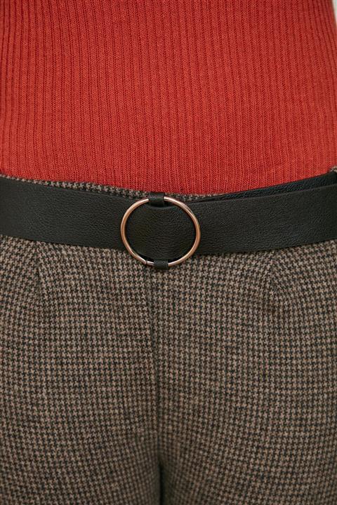 Morpile Kadın Siyah Tokalı Kemer