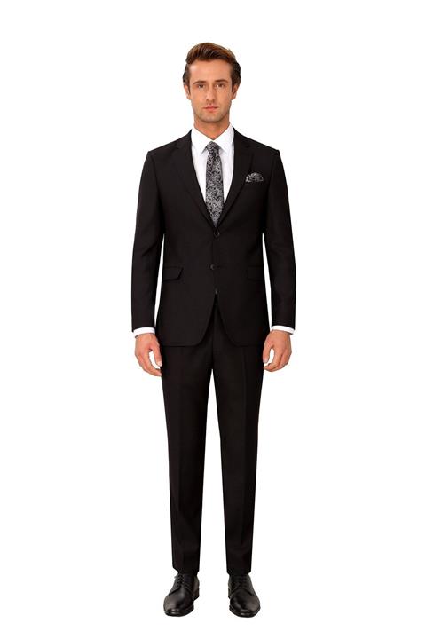 by ysf Regular Fit Çift Yırtmaç %100 Yün Takım Elbise 306