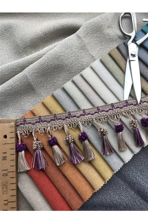 Saççax Exclusive Mor Vizon Renk Dut Saçak Serisi Perde Püskül