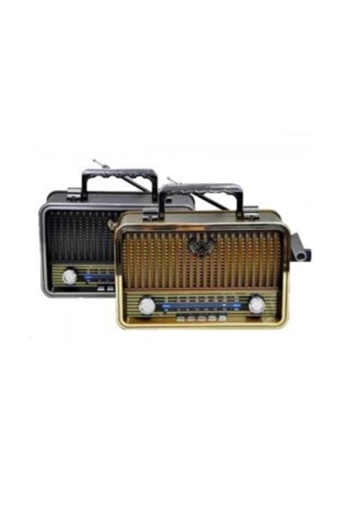 By mia Nostaljik Radyo Müzik Kutusu Şarjlı Bluetooth Usb Sd Mp3 Koyu Kahve