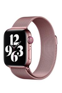 Apple Watch 44 Mm Uyumlu Hasır Metal Kordon Kayış Kılıf No11 Renk + Popsocket