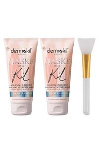 Dermokil Sivilce Siyah Nokta Kil Maskesi 2x75gr+maske Sürme Ve Soyma Aparatı Hediye