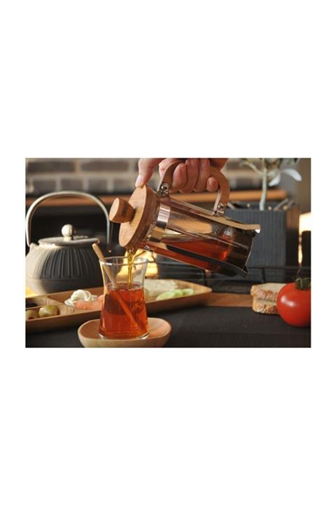 DEPOM Bambu Kapaklı French Press 600 ml Bambu