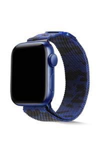 Apple Watch Series 6 44 mm Tel Örgü İşlemeli Kordon Kayış No1