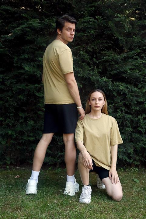 Penyem Unisex Açık Kahverengi Oversize T-shirt