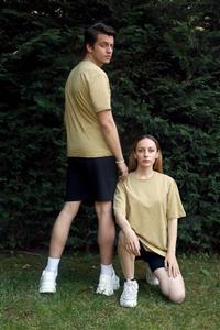 Penyem Unisex Açık Kahverengi Oversize T-shirt