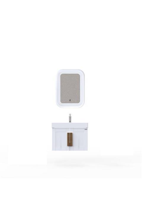 Pierre Cardin Pio 70 Cm Antique White Banyo Dolabı Mat Beyaz Ahşap Kulplu