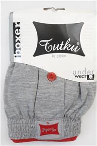 Tutku Erkek Gri Boxer 10'lu Paket