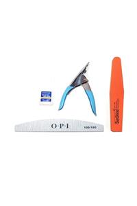 OPI Protez Tırnak Bakım Seti 4lü Set +yapıştırıcı+ Tips Makas+100/180 Törpü+buffer