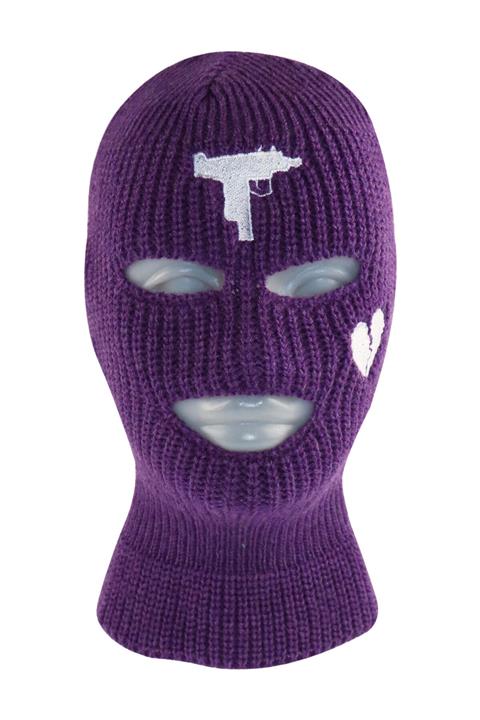 zirve şapka Mor Silah Nakışlı Kar Maskesi