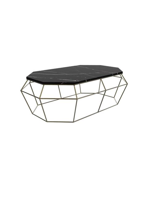 MAKSA Ornella Alexandrette Black Antik Eskitme Pirinç Orta Sehpa