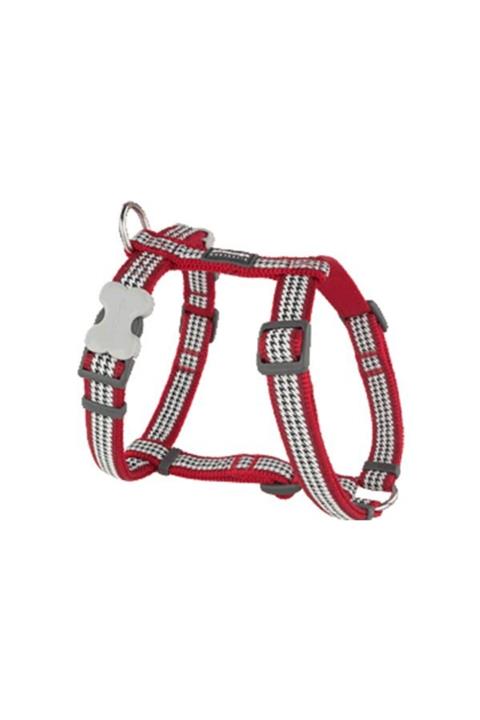 RedDingo Red Dingo Fang It Desenli Kırmızı Köpek Göğüs Tasması 25mm