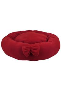 Patiderm Kedi Ve Köpek Yatağı Polar Simit 50cm - Kırmızı