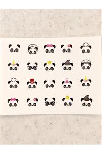 SCA KOZMETİK Sevimli Panda Desenli Tırnak Dövmesi Tırnak Tattoo Nail Art Tırnak Sticker