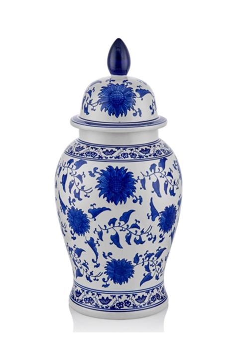 LAMEDORE Bleu Blanc Kapaklı Küp