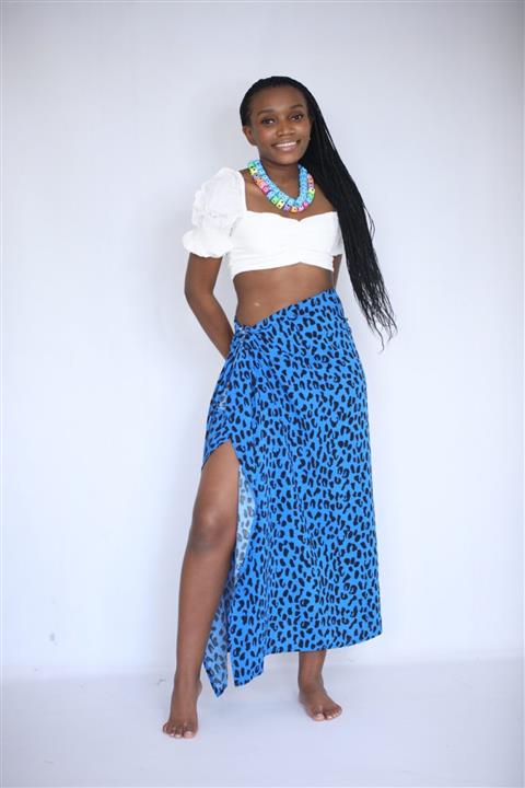 designmarkett Pop Art Pareo Mavi Leopar