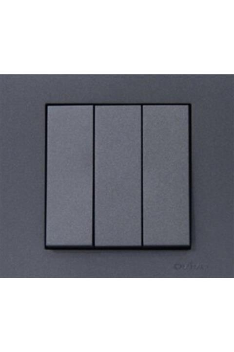 OVİVO Grano Füme 3'lü Anahtar+Çerçeve