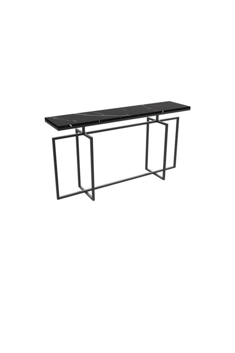 MAKSA Anji 150cm Alexandrette Black Metal Üzeri Mat Siyah Statik Boyalı Konsol