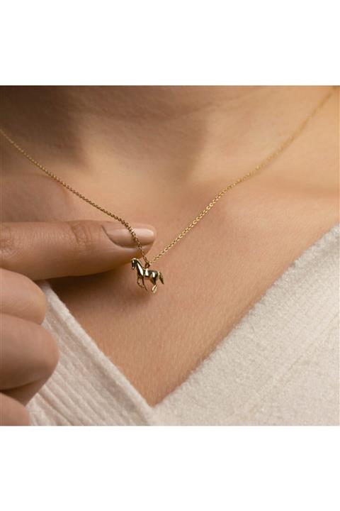 Safir Kuyumculuk Altın At Figürlü Kolye