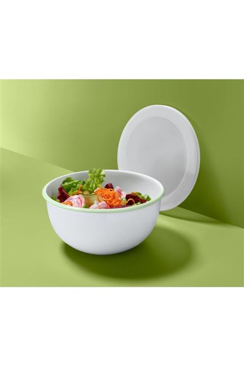 Tchibo Kapaklı Emaye Servis Ve Hazırlama Kasesi