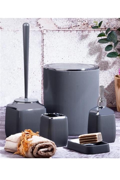 Kosova Füme Fitilli Krom Banyo Seti5 Parça