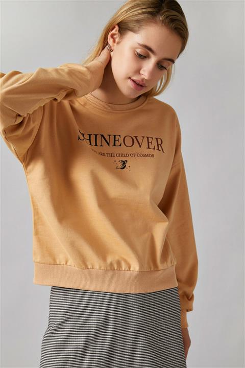 Koton Kadın Deve Tüyü  Sweatshirt 1KAL68322IK